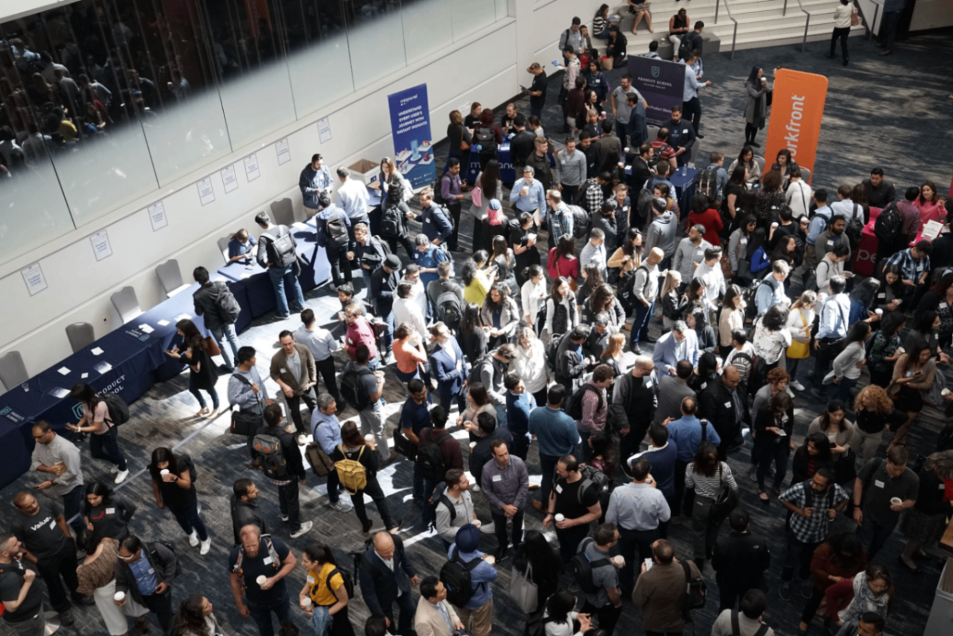 Conference crowd at trade show floor
